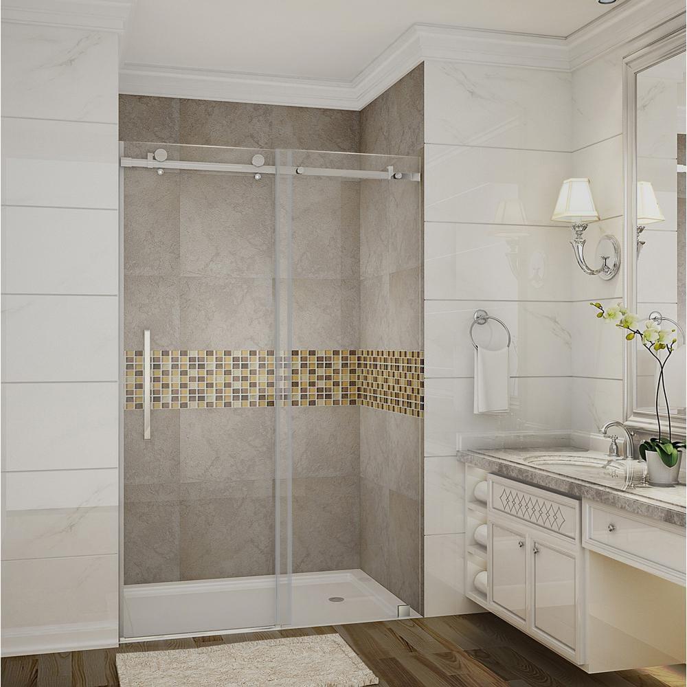 Moselle 75" H Single Sliding Frameless Shower Door