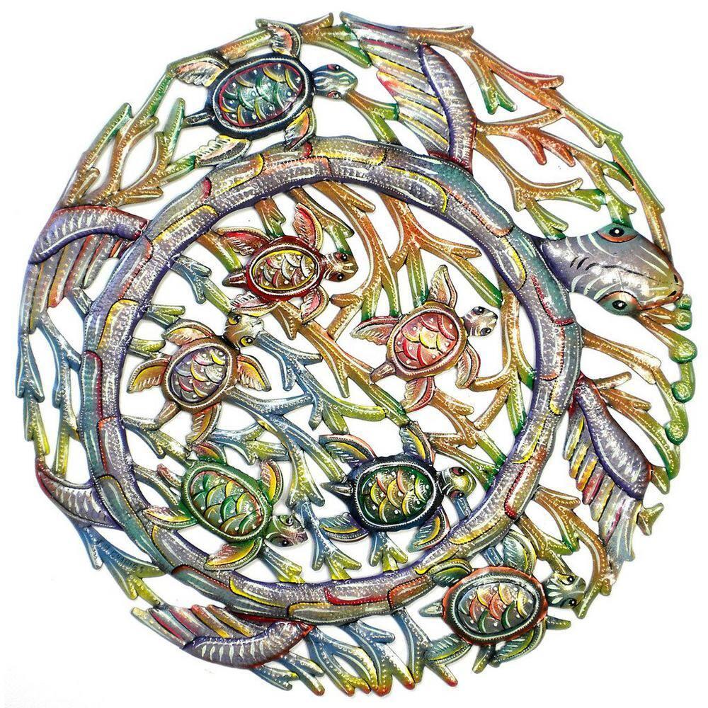Sea Turtle Metal Wall Art Croix des Bouquets