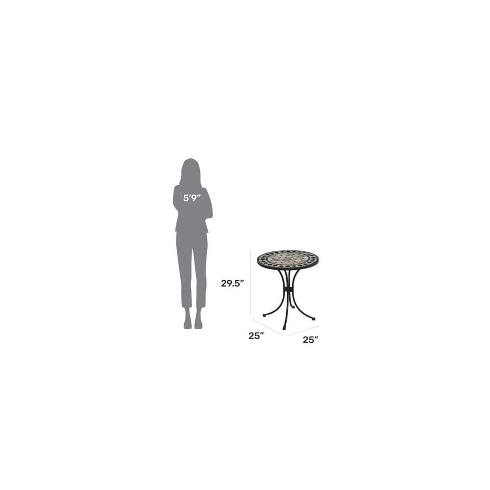 Homestyles Laguna Metal Outdoor Bistro Table in Black