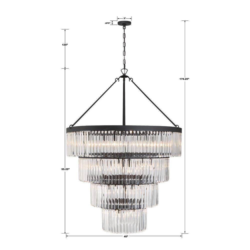 Crystorama Lighting Emory 22 - Light Chandelier in  Black Forged
