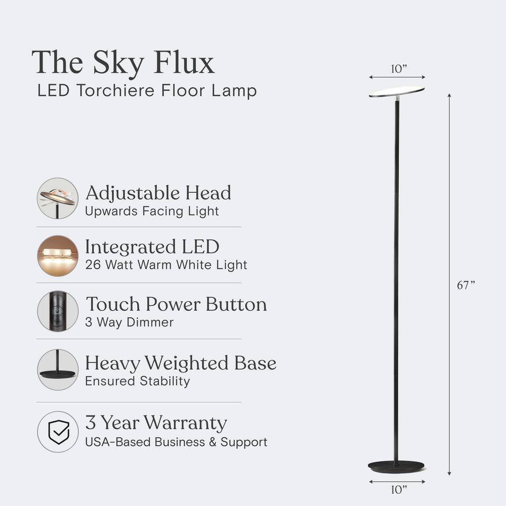 Brightech Sky Industrial 63 in. Dimmable LED Floor Lamp with Adjustable Head