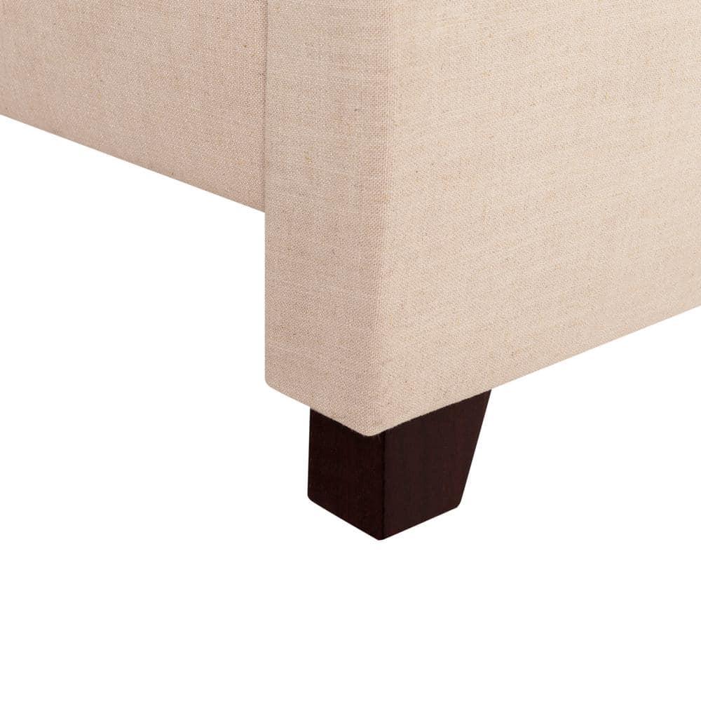 SAFAVIEH Beckham Modern Glam Tufted Headboard with Nail Heads, Queen, Beige