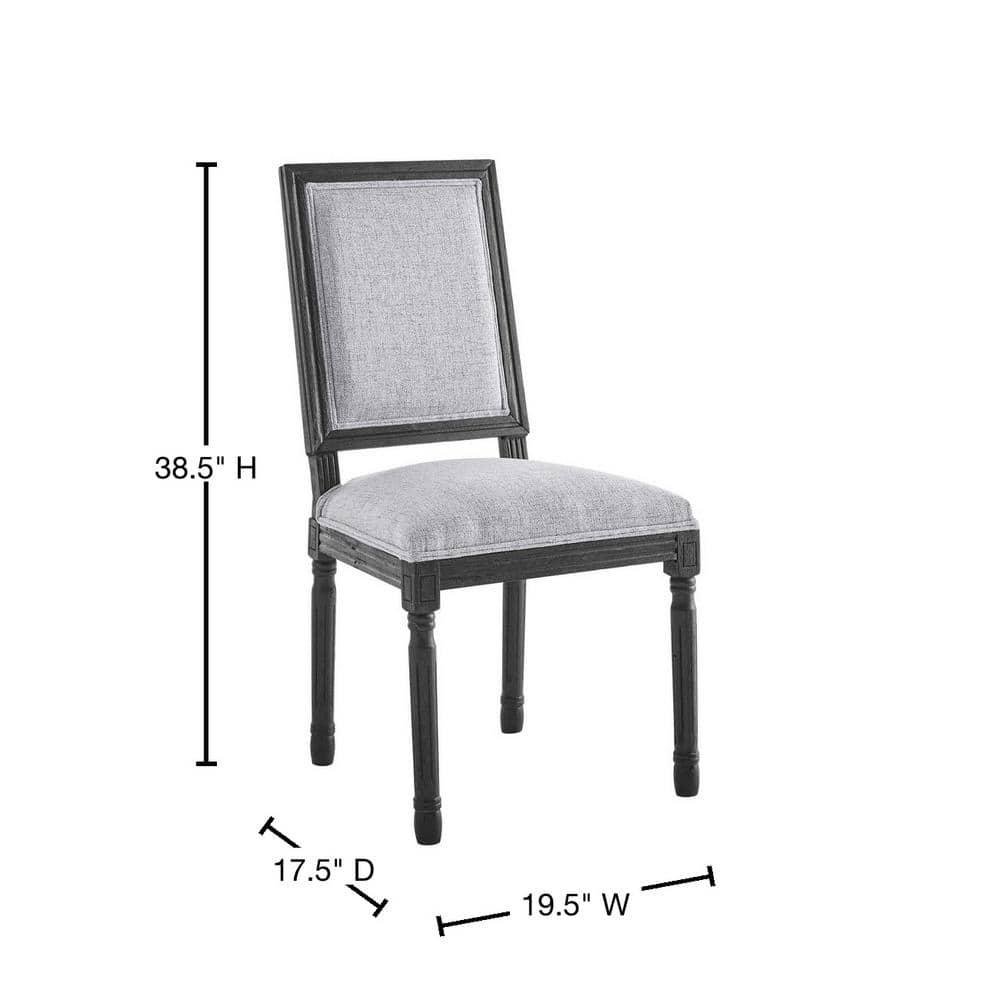 Modway Court French Vintage Upholstered Fabric Dining Side Chair