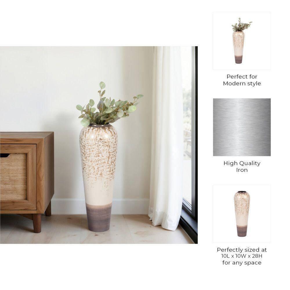 Sagebrook Home Opulence Metal Floor Vase - Elegant Iron Home Decor