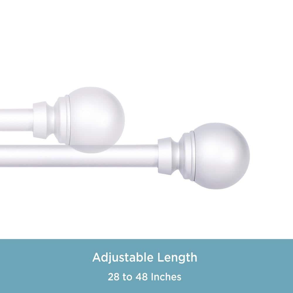 Kenney® Mae 5/8" Standard Decorative Window Curtain Rod, 28-48", Satin Nickel