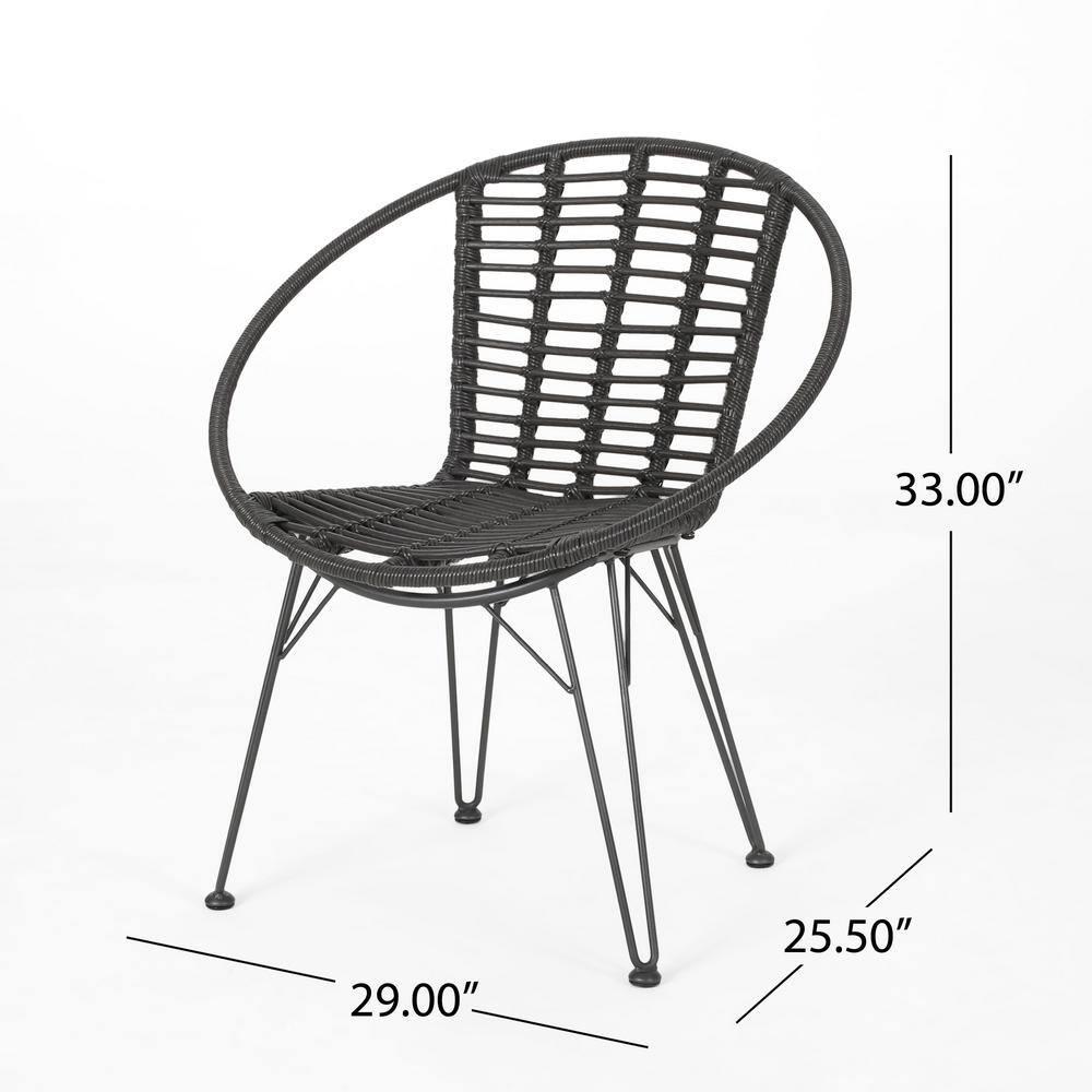 George Oliver Durham Polyethylene (PE) Wicker Wicker Outdoor Dining Side Chair (Set of 2)