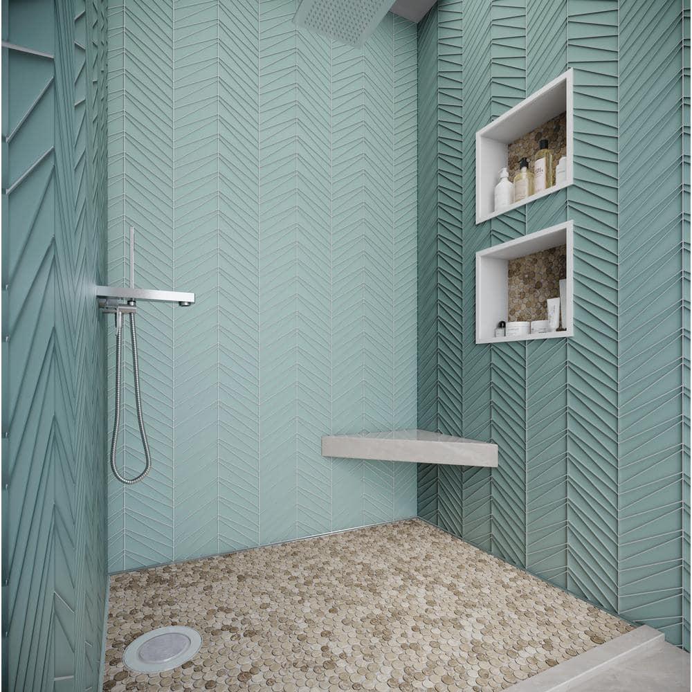 Cruz Bay Studio 11.5" x 11.5" Random Sized Natural Stone Penny Round Mosaic Wall & Floor Tile