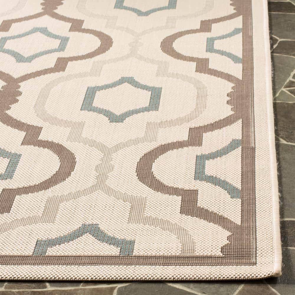Courtyard CY7938 Power Loomed Indoor and Outdoor Runner Rug - Beige/Dark Beig - 2'3"x12' - Safavieh