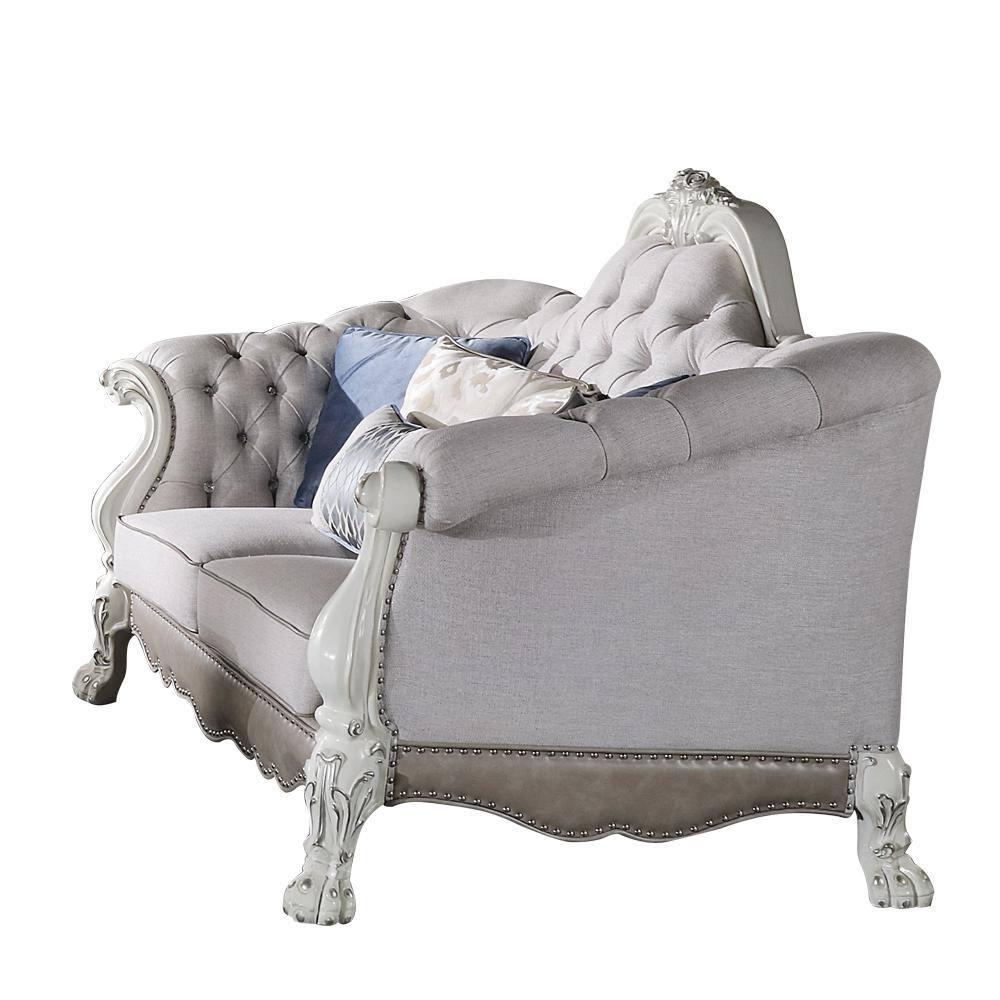 95" Dresden Sofa Synthetic Leather, Plush Seating & Carved Accents - Acme Furniture