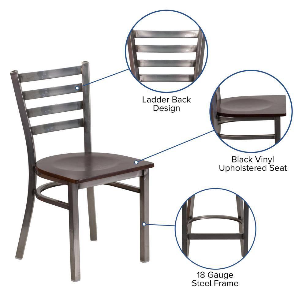 Flash Furniture Kendall Clear Coated Ladder Back Metal Restaurant Chair