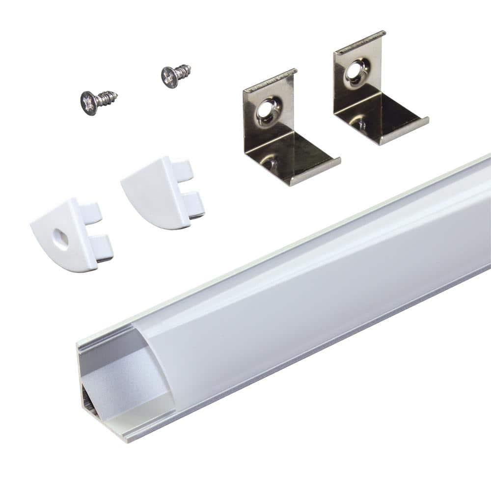 Armacost Lighting 960051 LED Tape Light Mounting Channel, Corner Mount, Silver