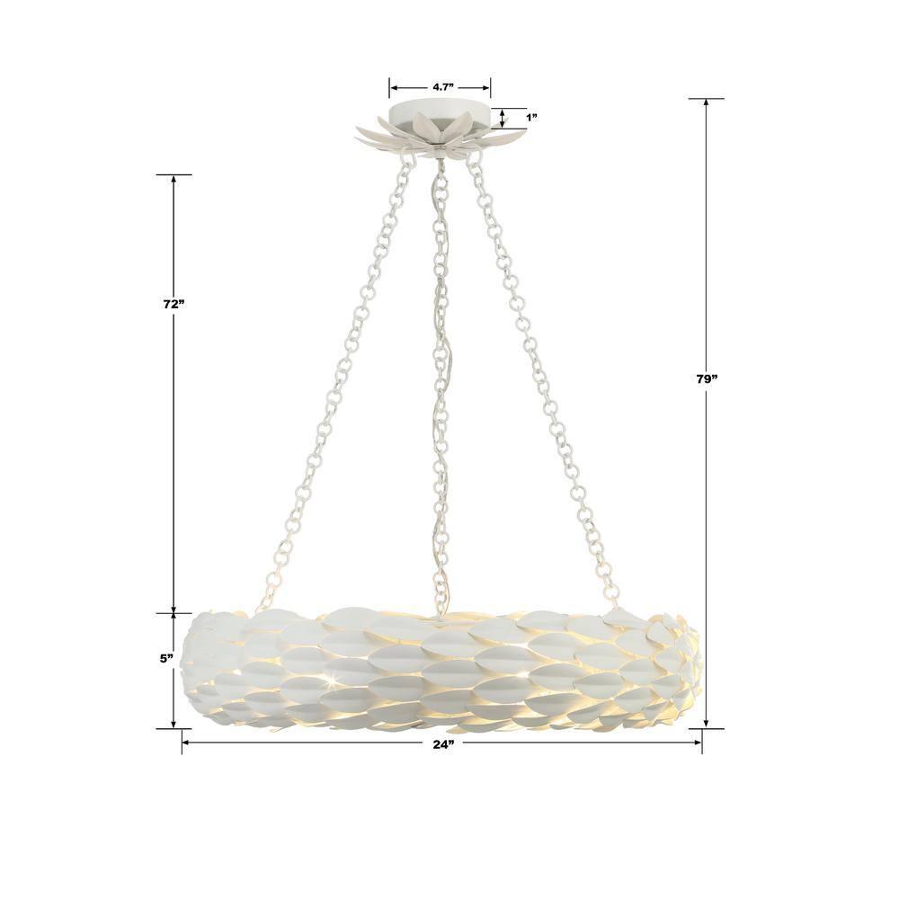 Crystorama Lighting Broche 6 - Light Pendant in  Matte White