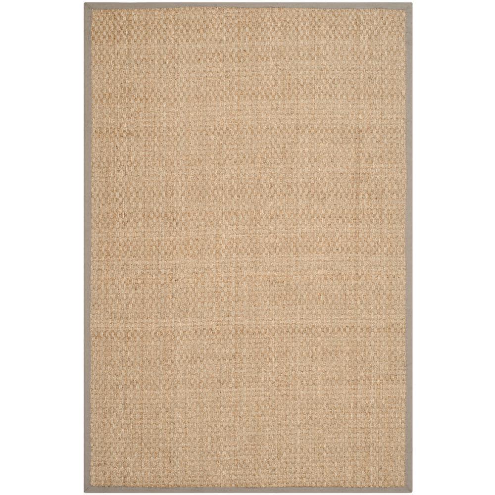 SAFAVIEH Natural Fiber Arbor Border Area Rug, Natural/Grey, 11' x 15'