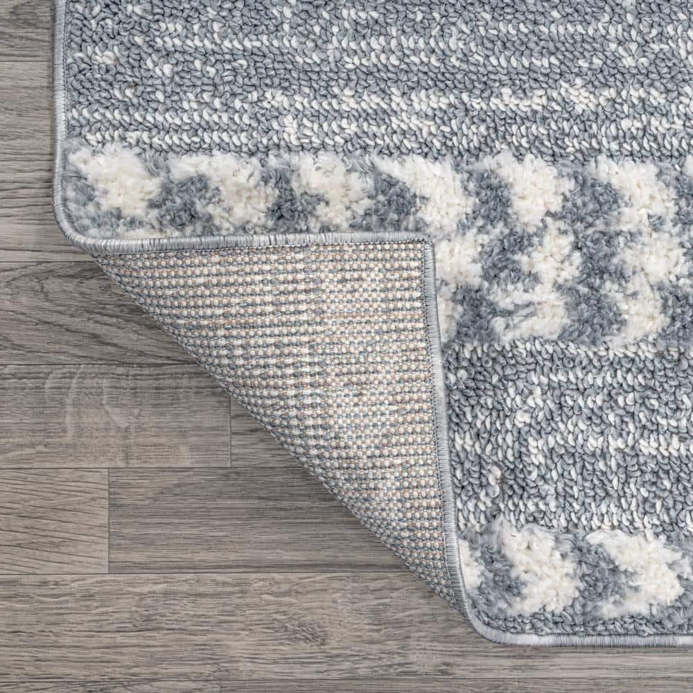 4' x 6' Sofie Moroccan Trellis High-Low Area Rug, Gray/Cream - JONATHAN Y