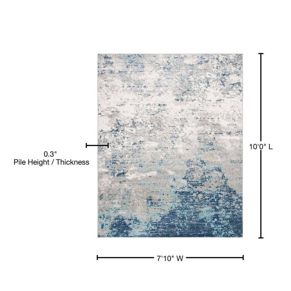 Brentwood BNT822 Power Loomed Area Rug - Light Grey/Blue - 8'x10' - Safavieh.