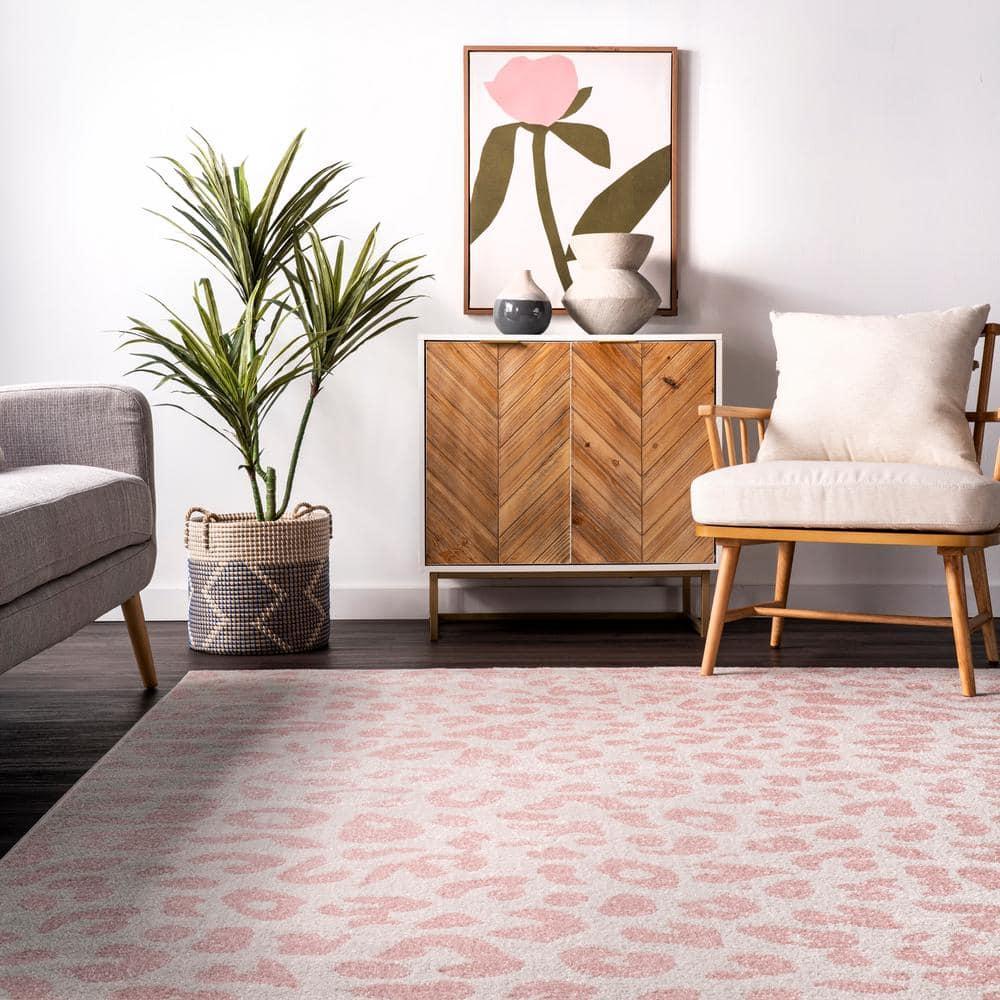nuLOOM Annette Modern Leopard Print Area Rug, 4' x 6', Baby Pink