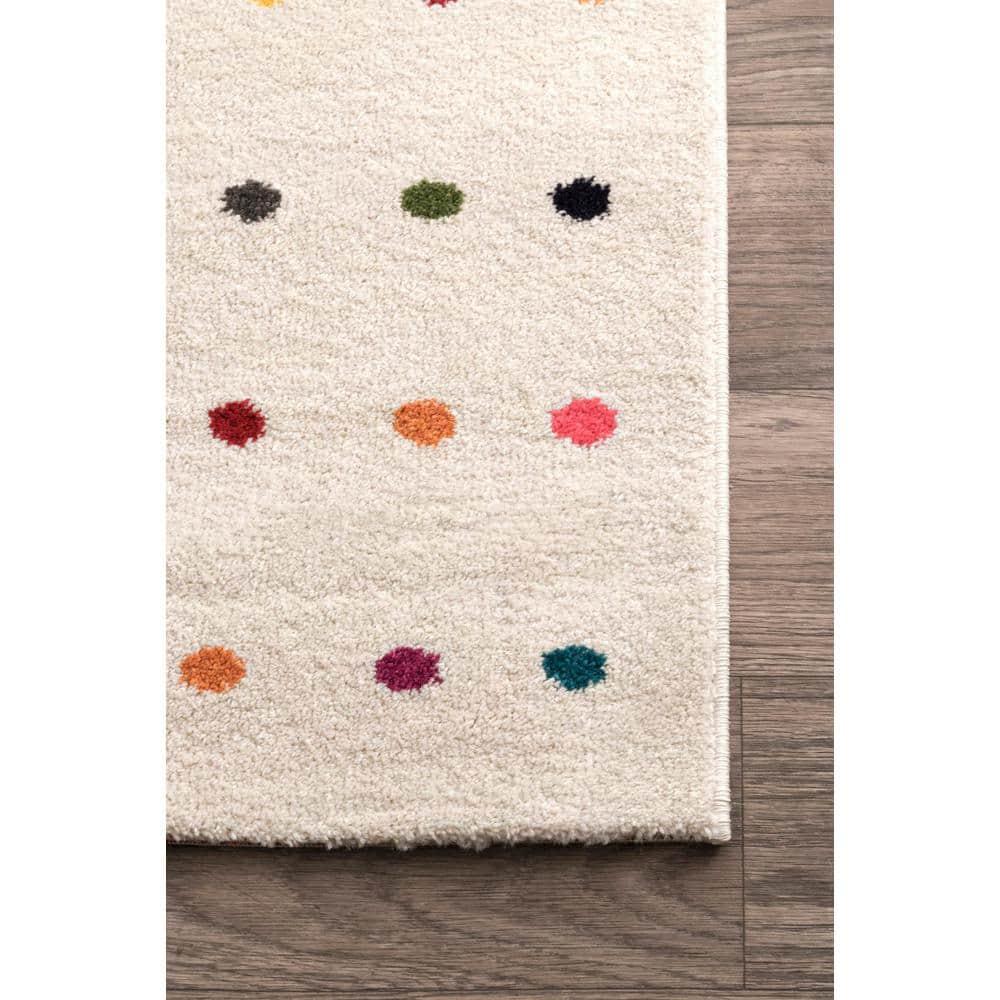 Nuloom Dorie Polka Dot 3x5 Accent Indoor Area Rug for Living Room Bedroom Dining Room Entryway Kitchen, Multicolor/Ivory