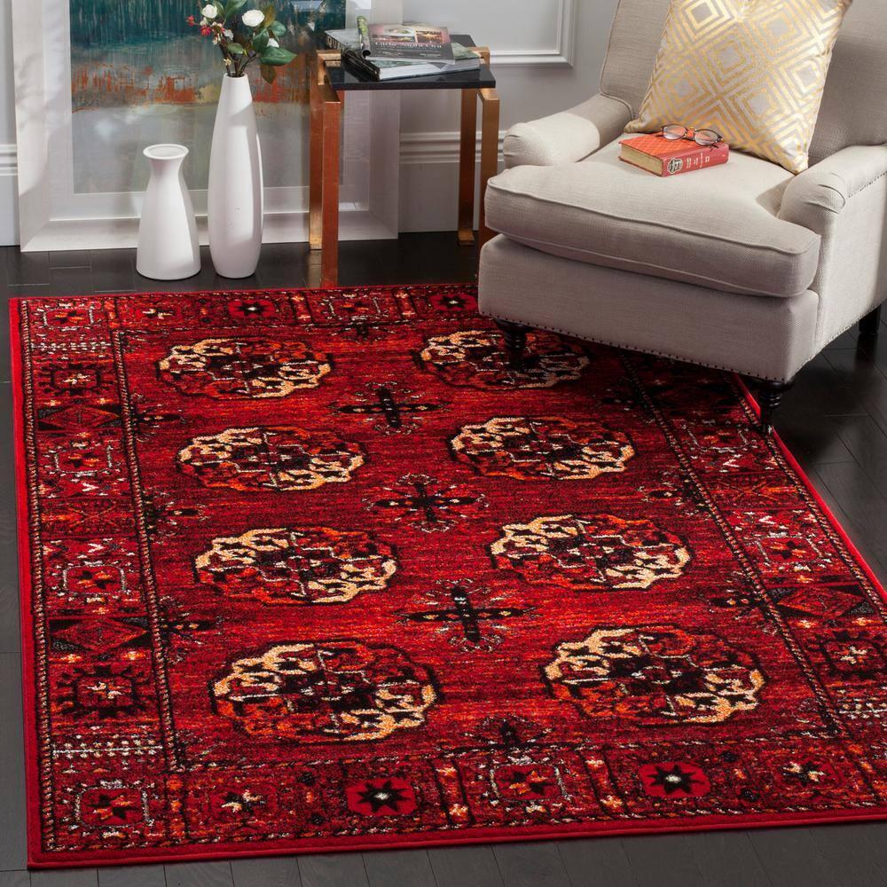 Vintage Hamadan VTH212 Power Loomed Indoor Area Rug - Red/Multi - 6'7"x9' - Safavieh