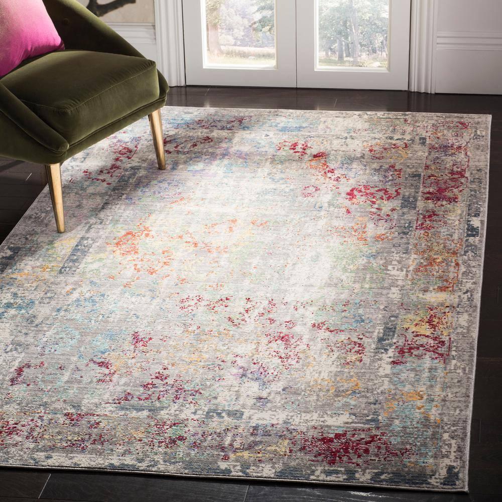 Mystique MYS923 Power Loomed Indoor Accent Rug - Grey/Multi - 3'x5' - Safavieh.