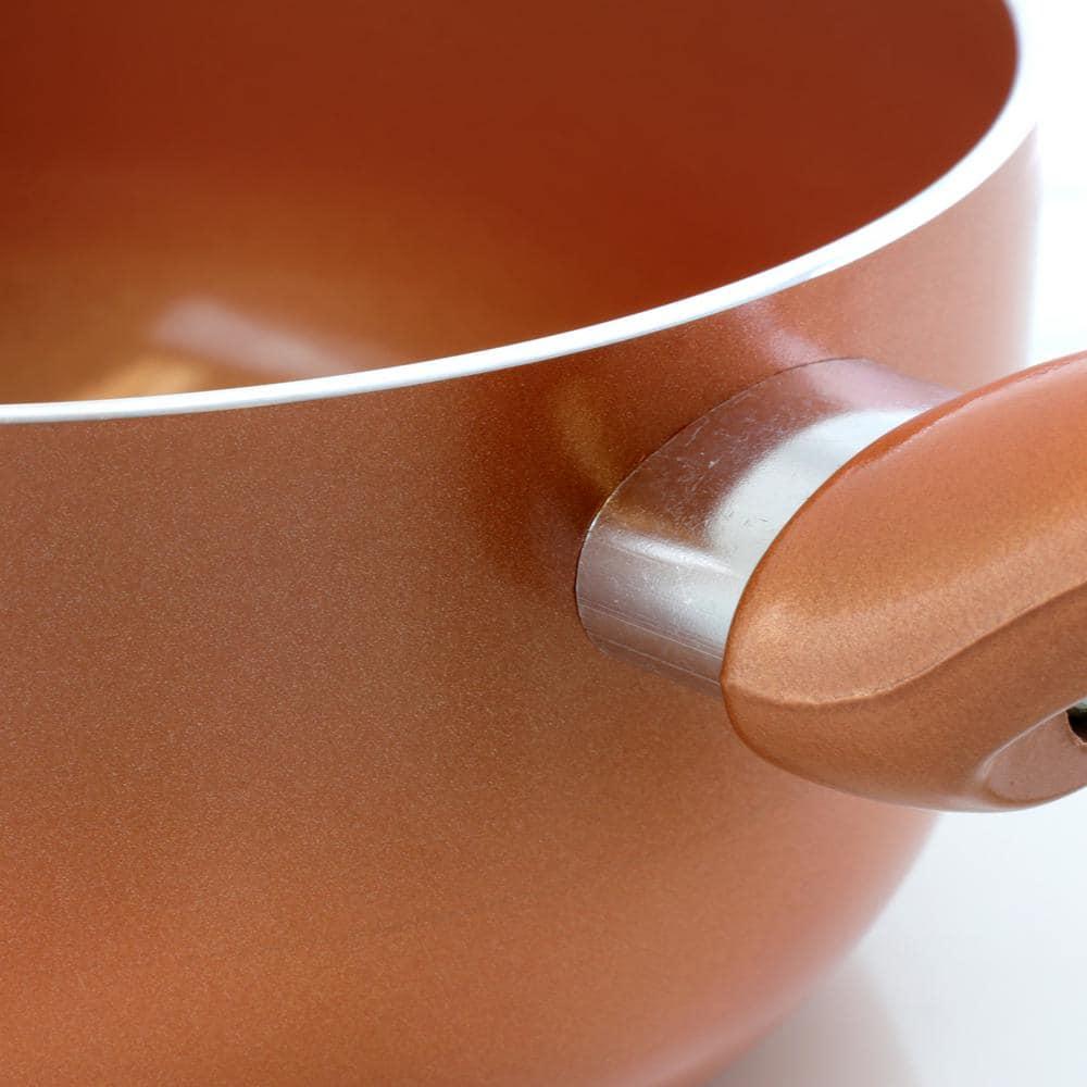 2 qt. Aluminum Ceramic Nonstick Sauce Pan in Copper with Glass Lid