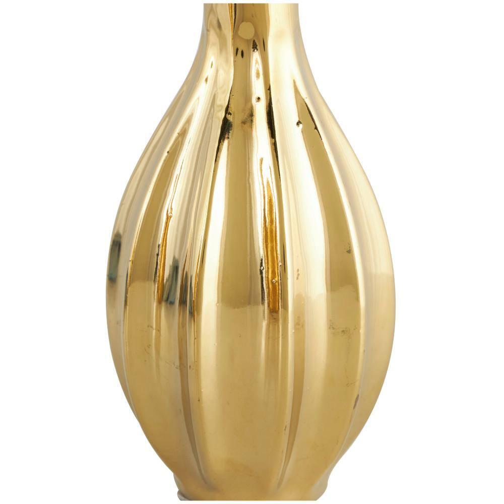 Olivia & May Decorative Ceramic Vases Gold 12" 3pk: Stoneware Novelty Containers, Spot Clean, Set of Three