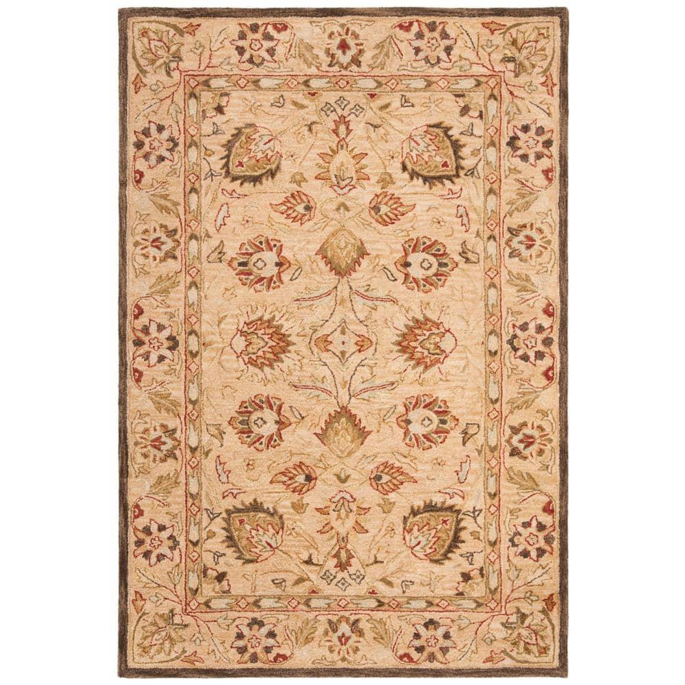 SAFAVIEH Anatolia Venice Floral Wool Area Rug, Beige/Beige, 5' x 8'