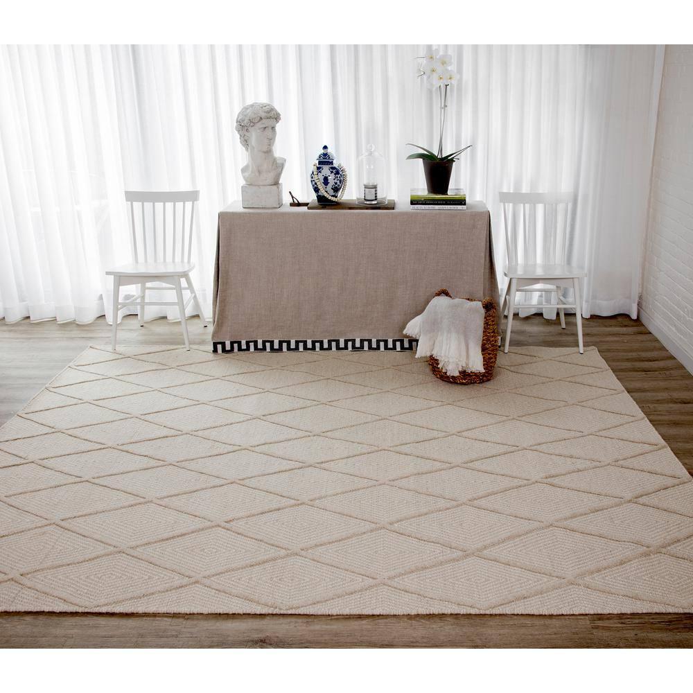 Langdon Geometric Handmade Flatweave Wool Beige Area Rug