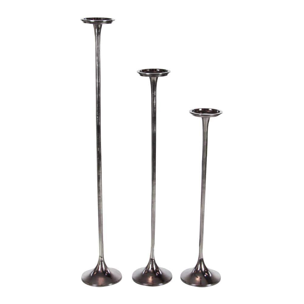 Set of 3 Metallic Aluminum Candle Holders - Olivia & May
