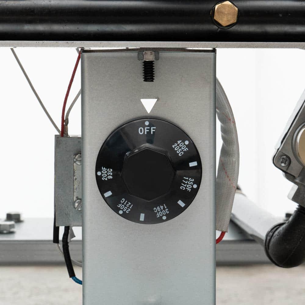 40 lb. Floor Standing Natural Gas Commercial Fryer with 90,000 BTU in Stainless-Steel, ETL Listed (KM-FDF40-NG)