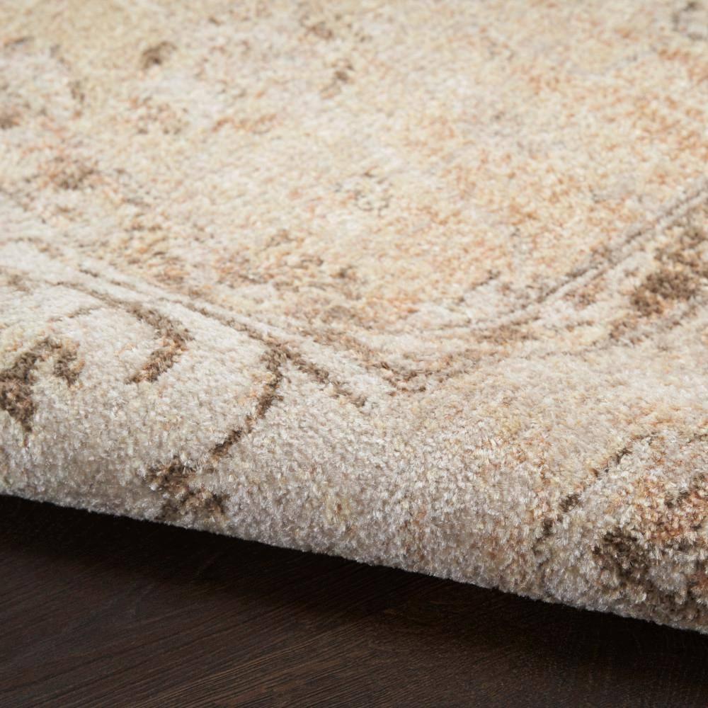 Haydel Oriental Machine Washable Power Loom Polyester Area Rug in Beige