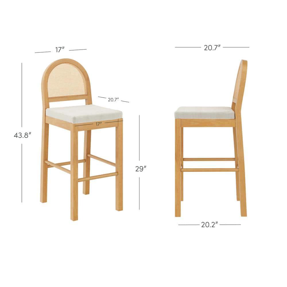 Nathan James Bailey Upholstered Counter Stool with Solid Wood Frame