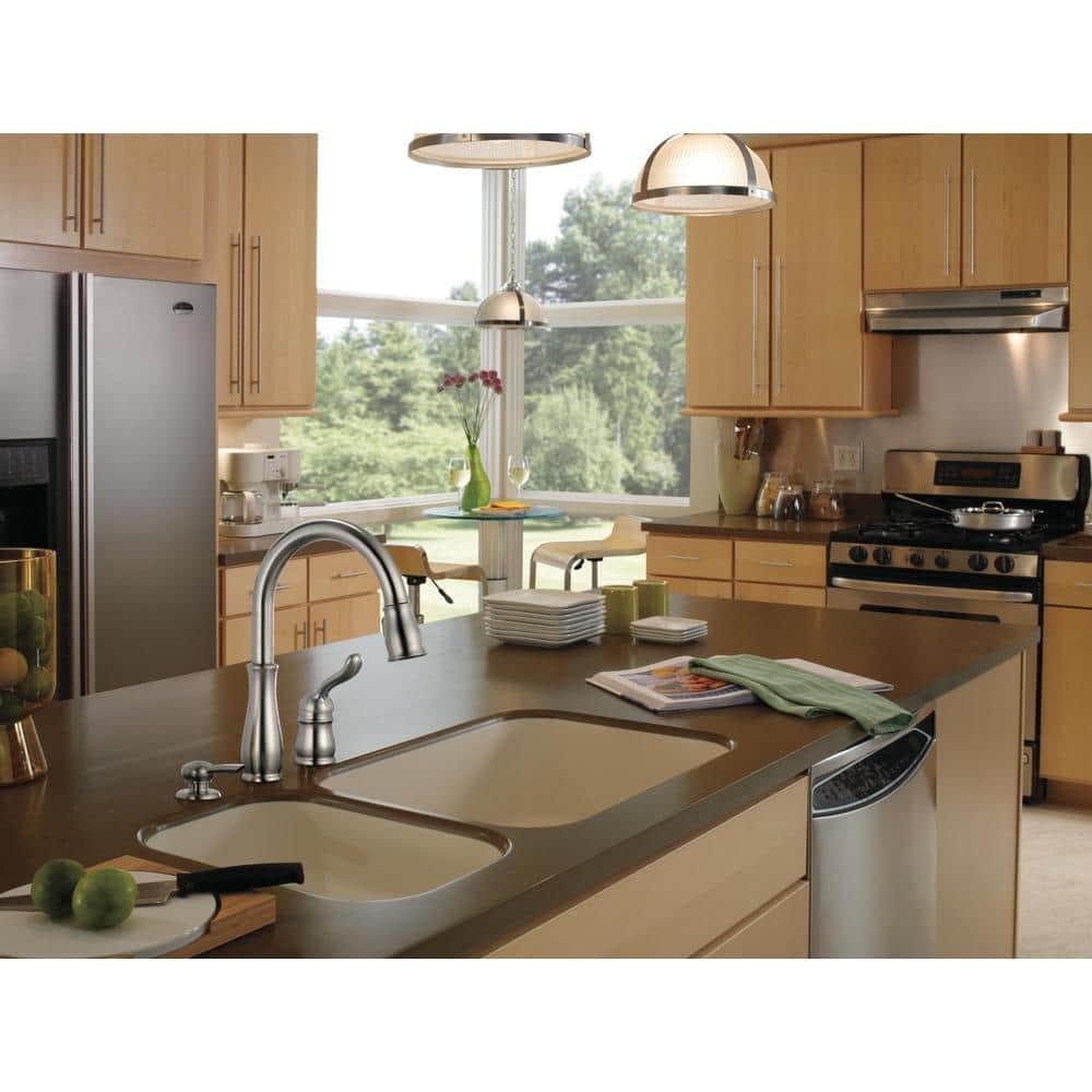 Leland Single Handle Widespread Kitchen Faucet with Optional Soap Dispenser