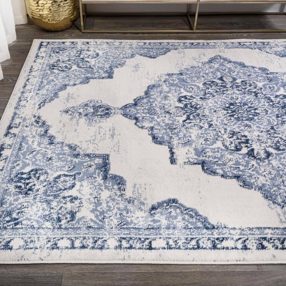 8'x10' Alhambra Ornate Medallion Modern Area Rug, Light Blue/Ivory - JONATHAN Y