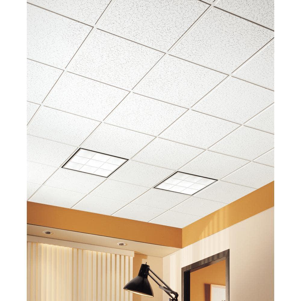 Armstrong 2x2 CORTEGA Acoustic Ceiling Tiles for Suspended Ceiling Grids, 16-tiles per pack, White