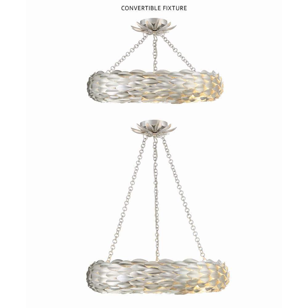 Crystorama Lighting Broche 6 - Light Flush Mount in  Antique Silver