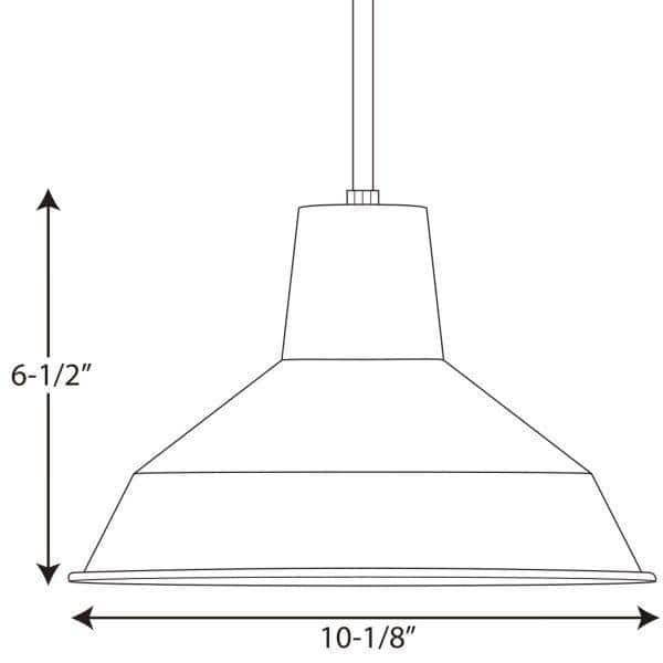 Progress Lighting, Warehouse Collection, 1-Light Mini-Pendant, Brushed Nickel, Spun Metal Shade, Material: Steel
