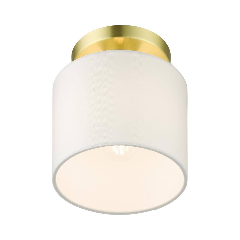 Livex Lighting Meridian 1 - Light Semi-Flush Mount in  Satin Brass