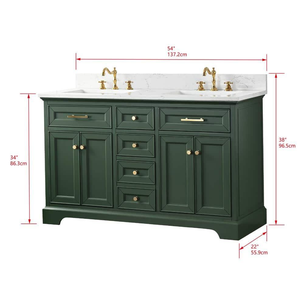 Sudio Design Thompson 54" W Double Bathroom Vanity & Reviews | Perigold