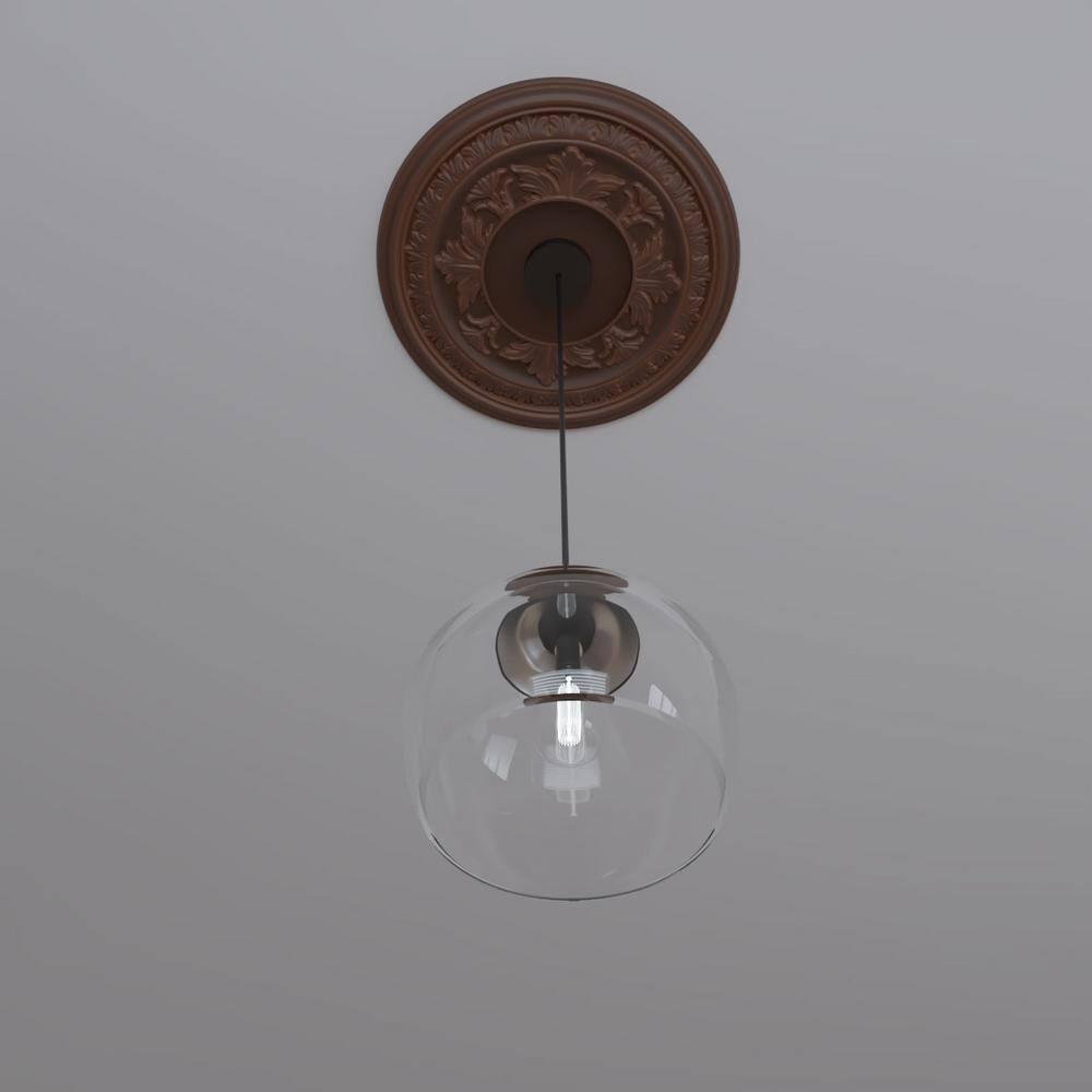 Ekena Millwork 19"OD x 3 1/2"ID x 1"P Baltimore Thermoformed PVC Ceiling Medallion (Fits Canopies up to 7 3/4"), Universal Aged Metallic Rust