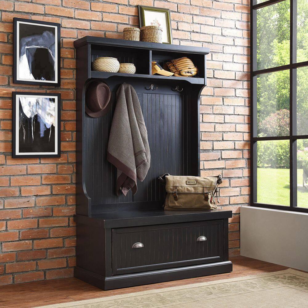 Seaside Hall Tree 40'' Wide with Bench and Shoe Storage