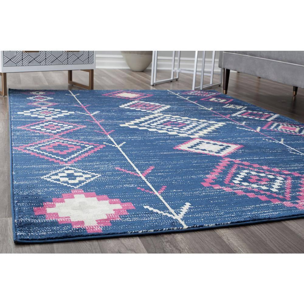 Bodrum Tribal Native Navy Area Rug