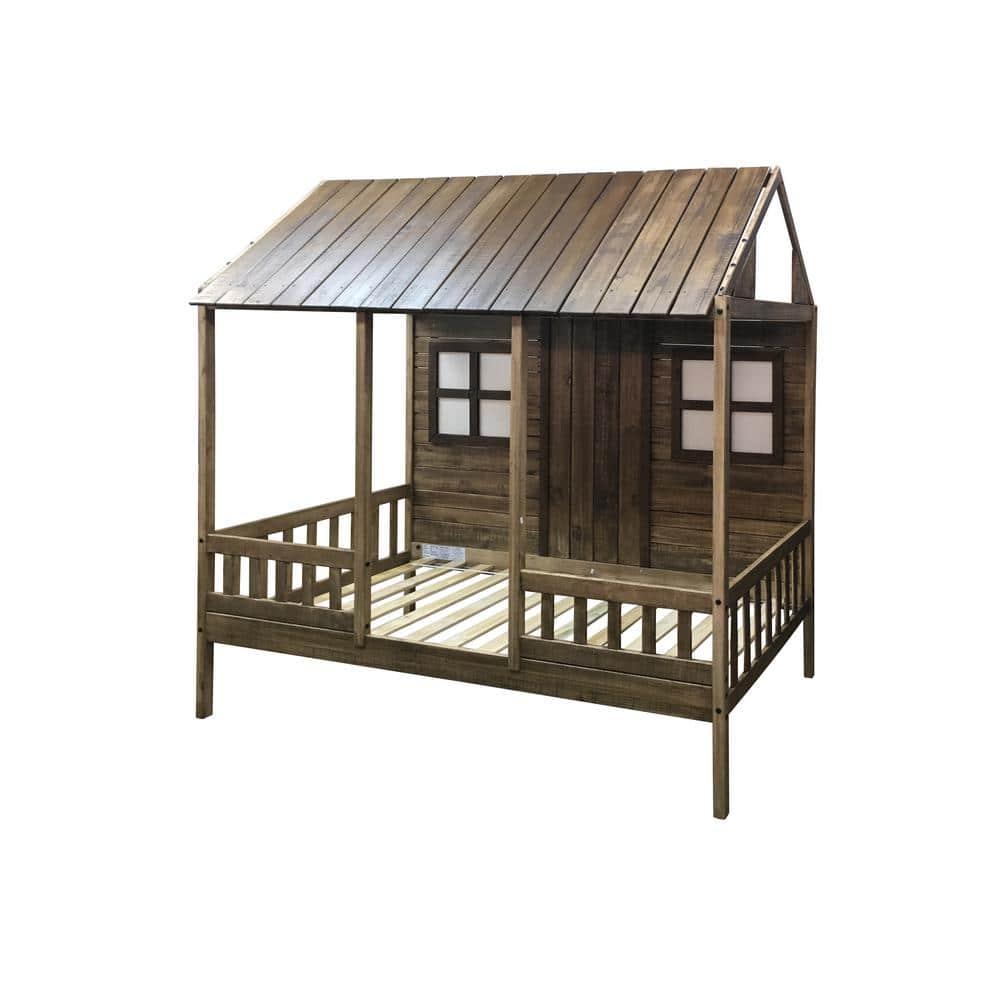 Donco Kids PD-1899TRD Twin Front Porch Low Loft, Rustic Driftwood