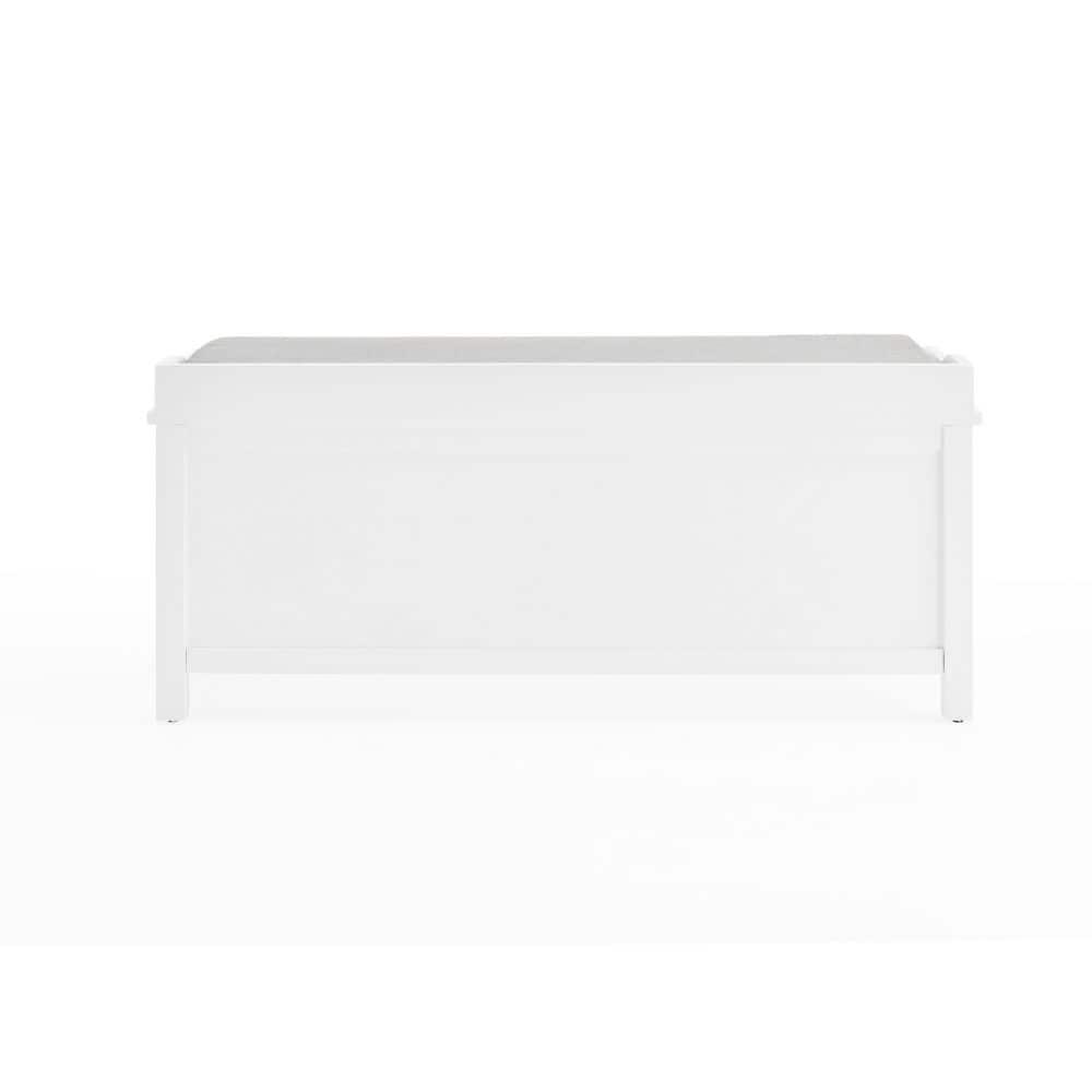 Alaterre Furniture Coventry 45 in. Pine Wood Storage Bench with Cushion, Entryway Organization & Decoration, 3 Adjustable/Removable Cubbies, Dove Gray and White