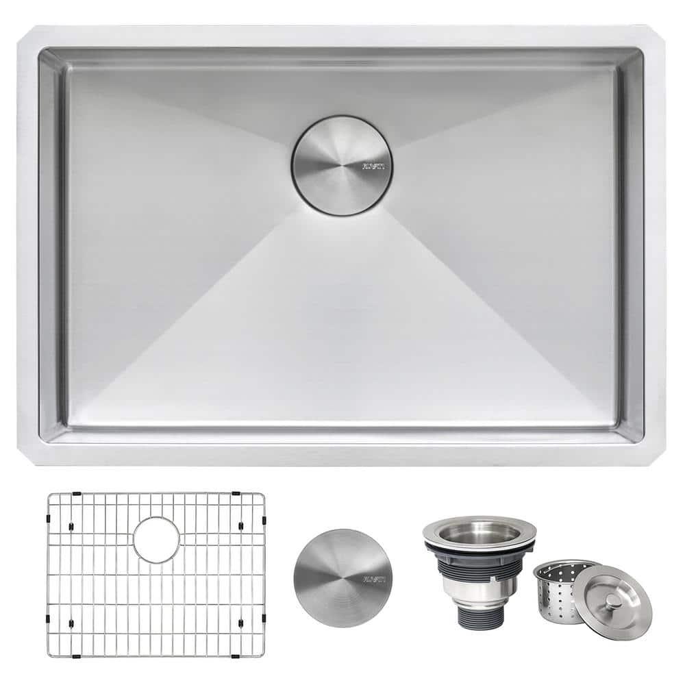 Ruvati Bar Prep Sink Narrow Trough Undermount 16 Gauge Stainless Steel Single Bowl