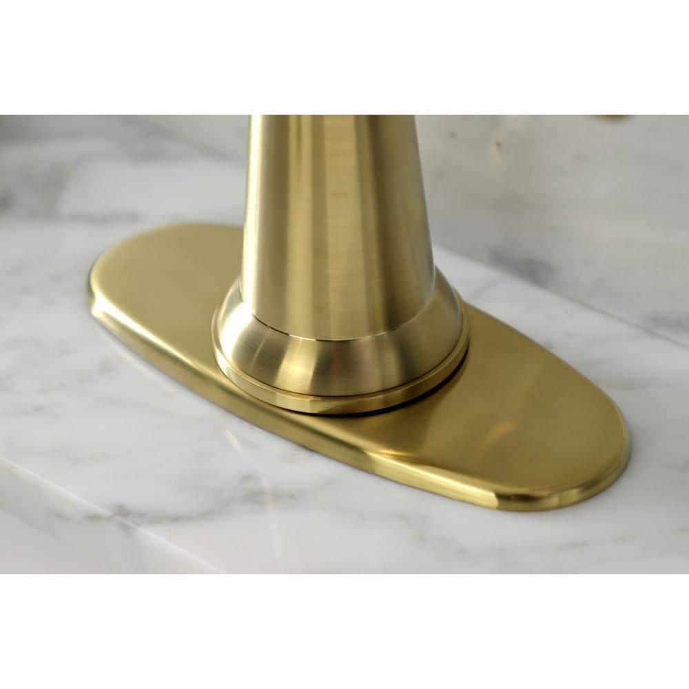 Kingston Brass Nautical Single-Handle 1-Hole Deck Mount Bathroom Faucet with Push Pop-Up and Deck Plate
