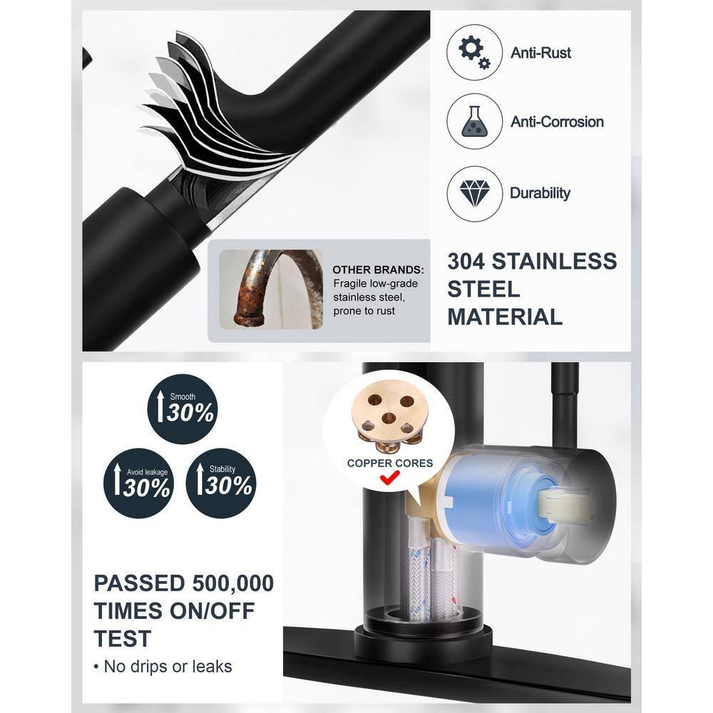 ARCORA ARCORA Stainless Steel  Single Handle Pull-Down Sprayer Kitchen Faucet Set with Touchless Sensor AR7100301B-DC