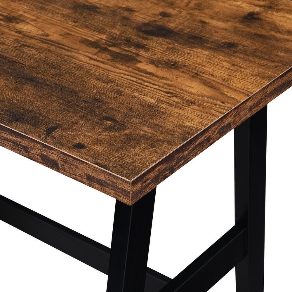 Convenience Concepts Designs2Go 29.25" Tall Trestle Desk with Shelves, Barnwood/Black