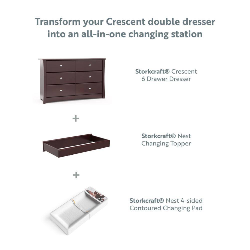 Crescent 6 Drawer Double Dresser
