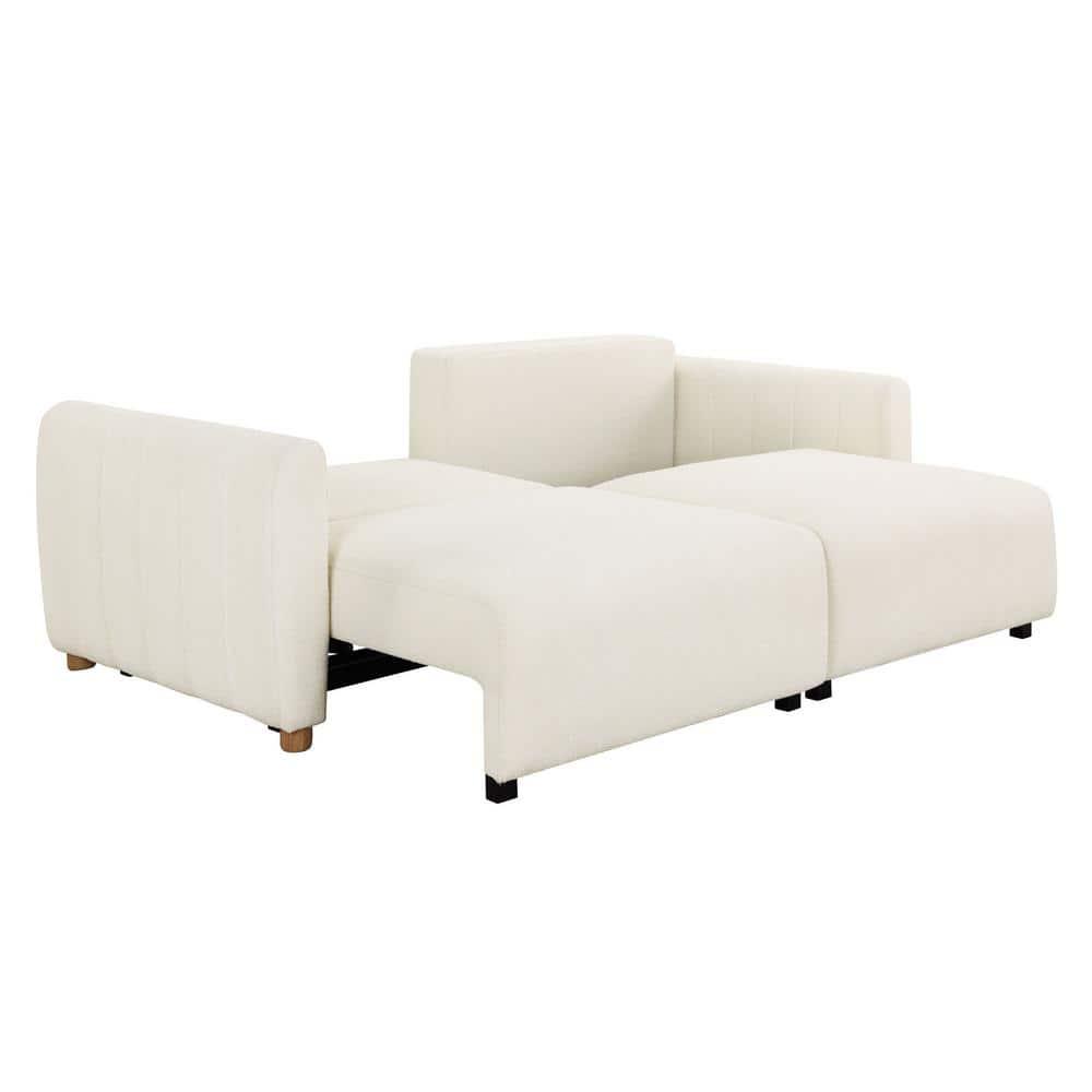 Serta Lowry 91.7" Queen Size Channel Tufted Convertible Sleeper Sofa