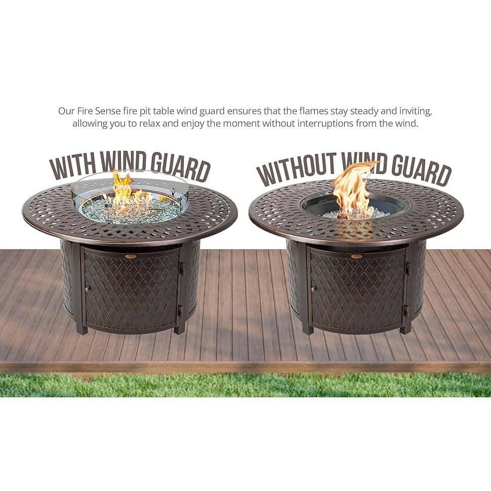Fire Sense Fire Sense Wind Guard Clear Glass Tempered Glass for Propane, Gas, Fire Pits and Patio Heaters-Round-26 Inches
